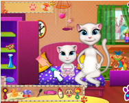 Talking Tom Cat - Mommy Angela and kid